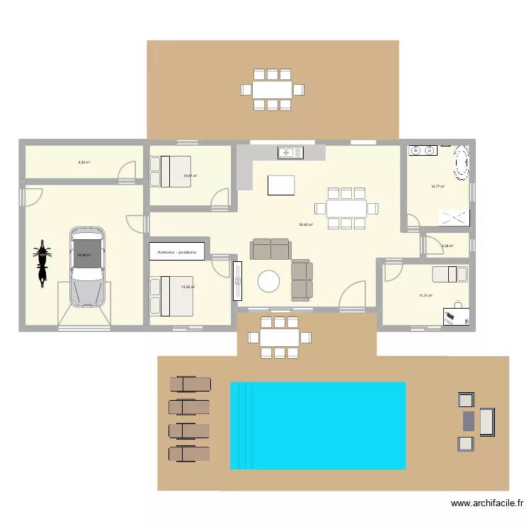 Maison. Plan de 8 et 151 m² Maison. Plan de 8 et 151 m²
