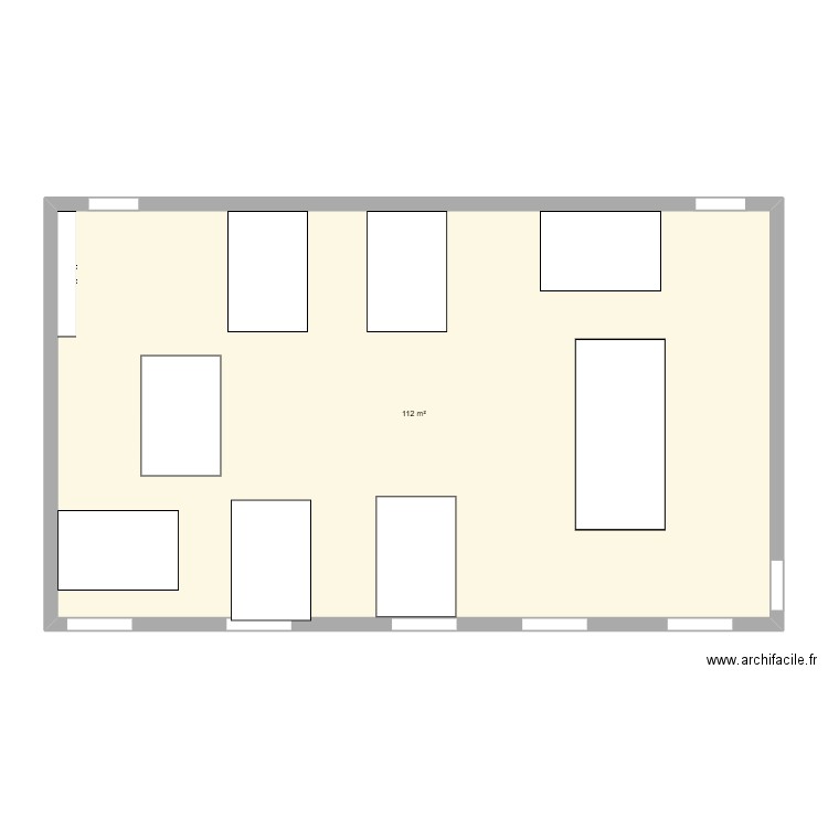 plan salle. Plan de 1 pièce et 112 m2