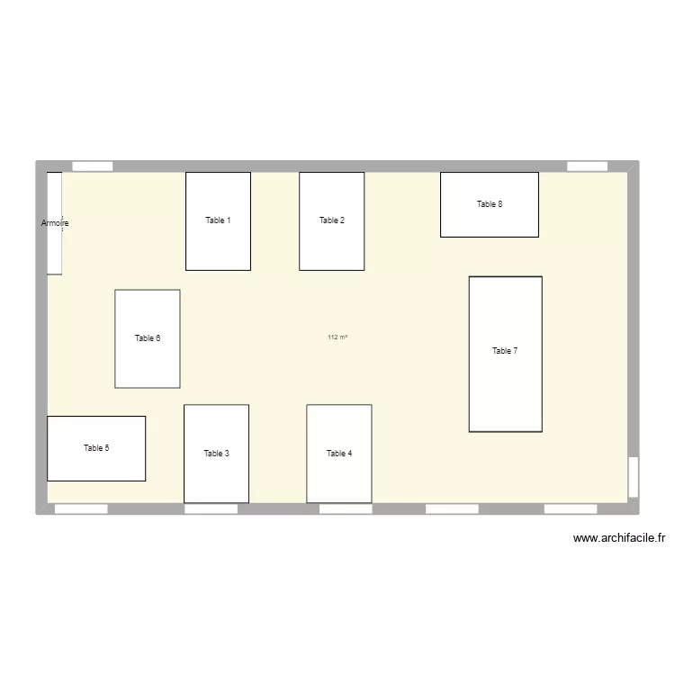 plan salle. Plan de 1  et 112 m²