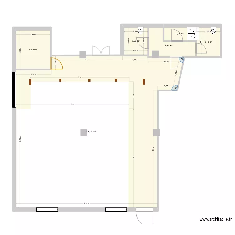 Plan salle version asso 3. Plan de 6 Pièces et 128 m²