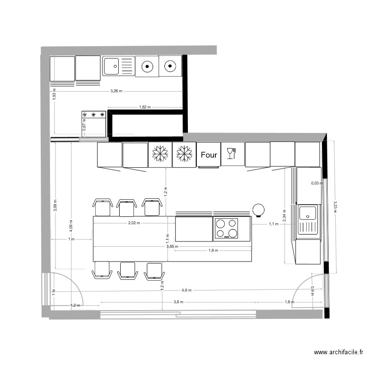 cuisine seba 26 09. Plan de 0 pièce et 0 m2
