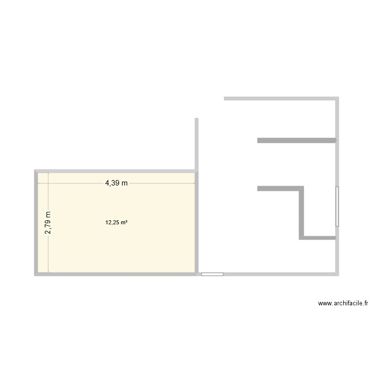 suite parentale. Plan de 1 pièce et 12 m2