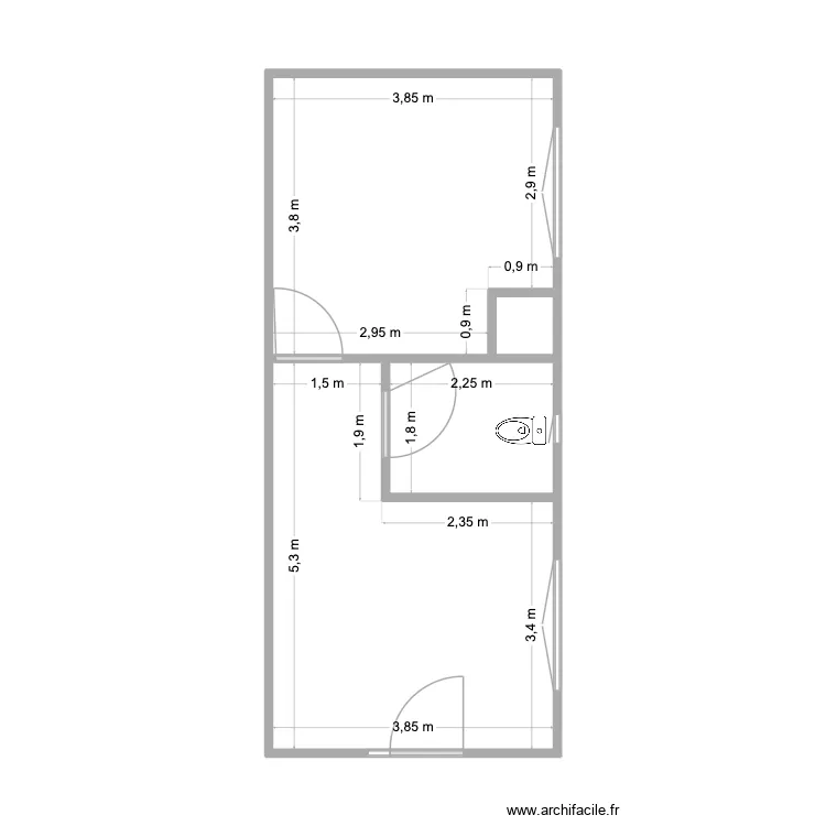 NEW. Plan de 4 pièces et 34 m²