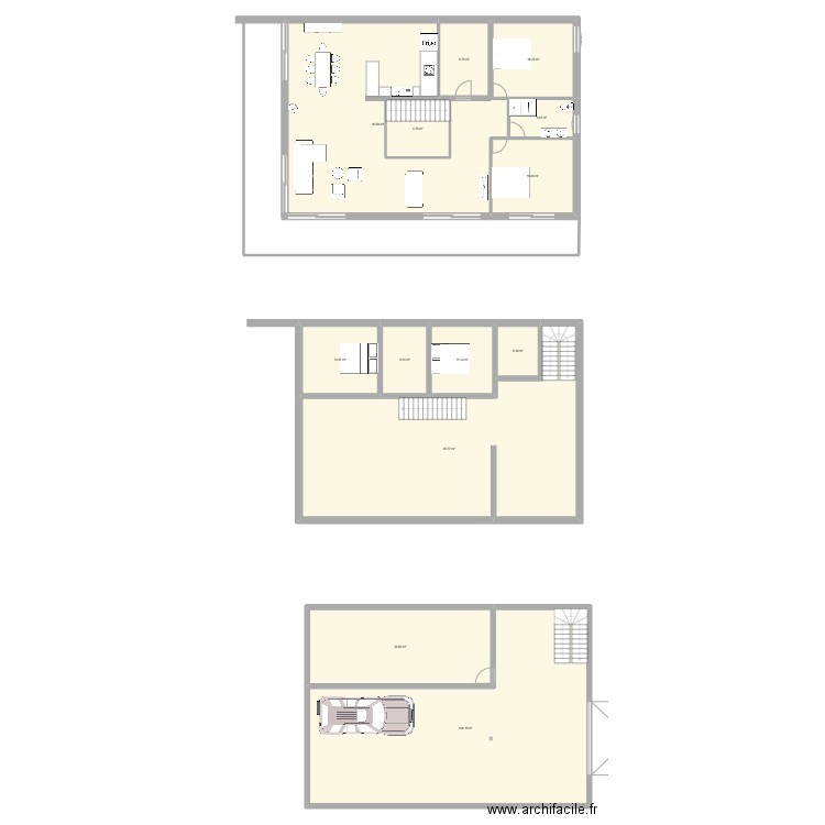 MAISON. Plan de 13 pièces et 420 m2