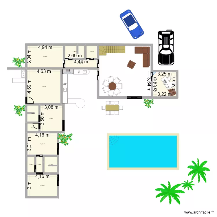 La Maison. Plan de 14 et 108 m² La Maison. Plan de 14 et 108 m²