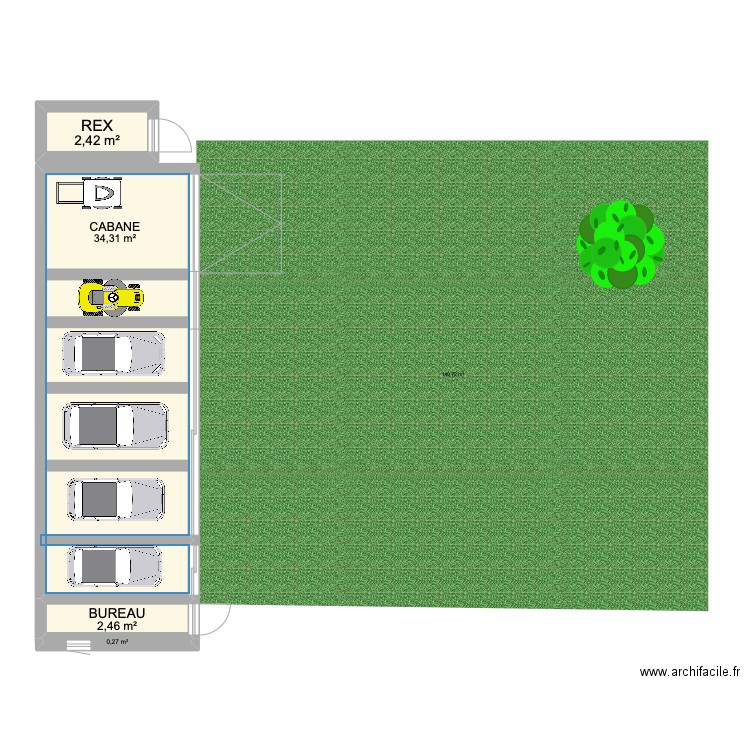 jardin garage. Plan de 0 pièce et 0 m2