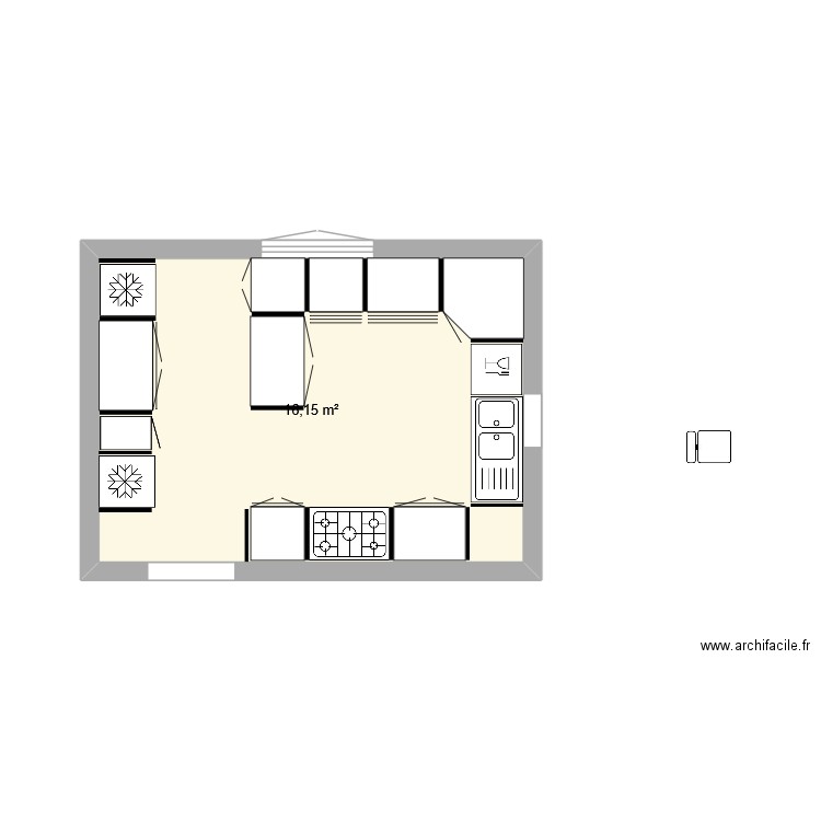 Cuisine Maison 2. Plan de 1 pièce et 16 m2