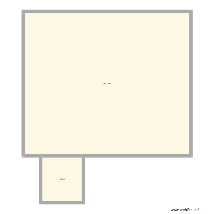 agr. Plan de 2 pièces et 195 m2