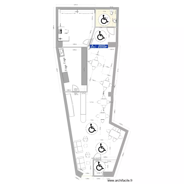 miaou coffee PMR. Plan de 1  et 6 m²