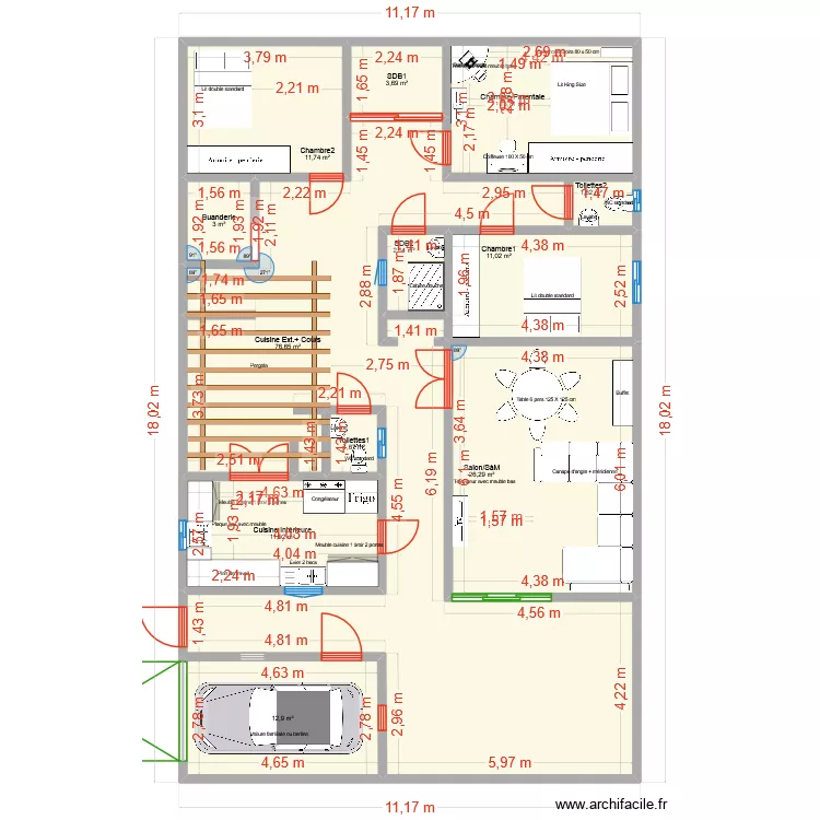 Plan 12 lGMTS - KOUASSI. Plan de 12 pièces et 177 m² Plan 12 lGMTS - KOUASSI. Plan de 12 pièces et 177 m²