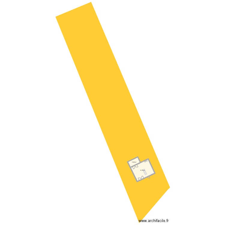 PLAN. Plan de 2 pièces et 99 m2