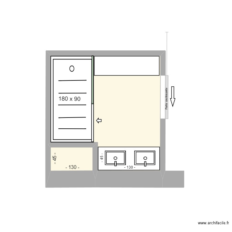 ETUDE SALLE DE BAINS  12-09-25. Plan de 2 pièces et 5 m2