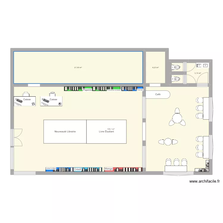 Plan librairie. Plan de 