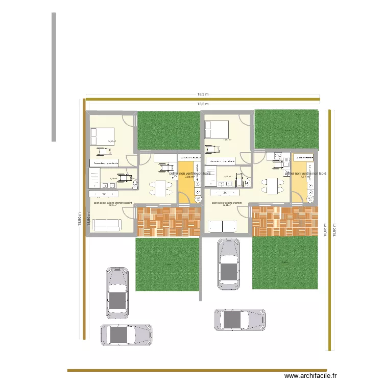 Idee. Plan de 8  et 105 m²