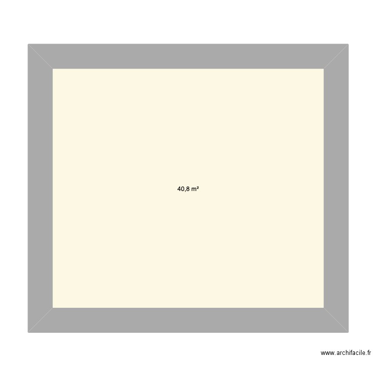 Bussière RDC. Plan de 1 pièce et 41 m2