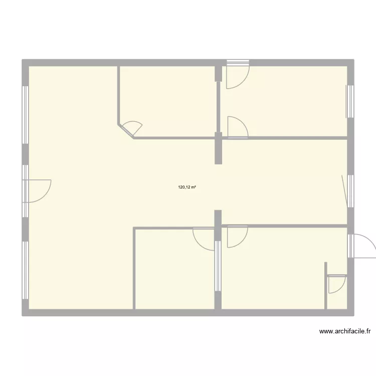Agence. Plan de 1  et 120 m²