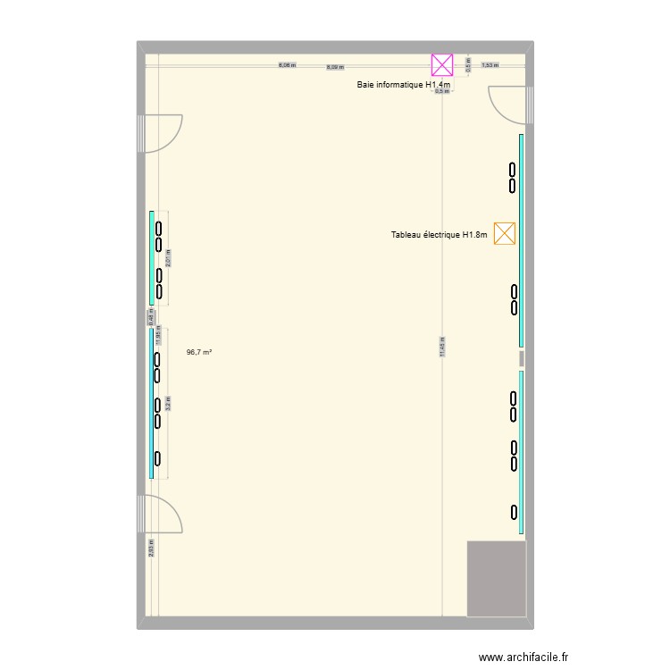 ccf chantier. Plan de 1 pièce et 97 m2