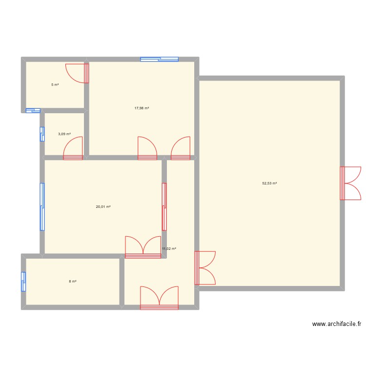 SCK. Plan de 7 pièces et 118 m2