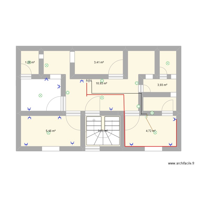 PAPE. Plan de 7 pièces et 33 m2