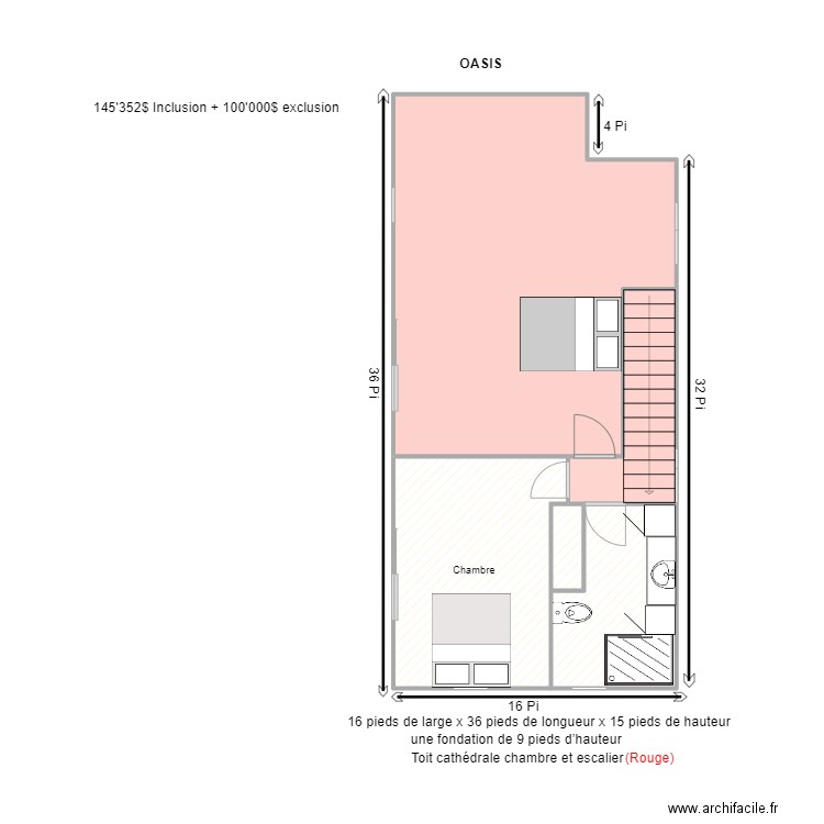 Plan Perso. Plan de 5 pièces et 49 m2