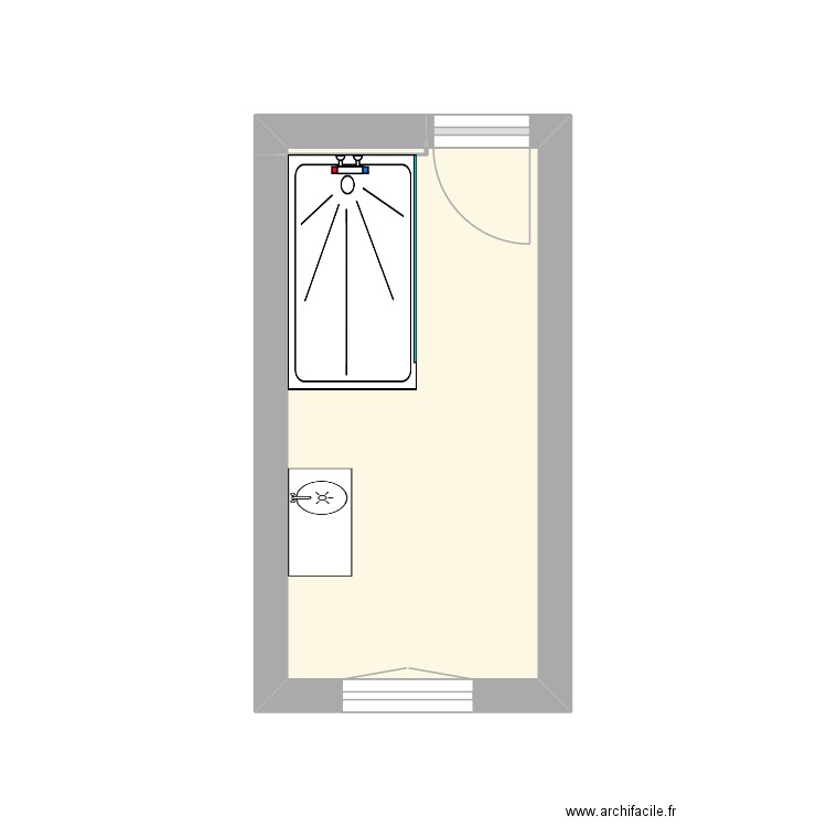 Ferreira. Plan de 2 pièces et 8 m2