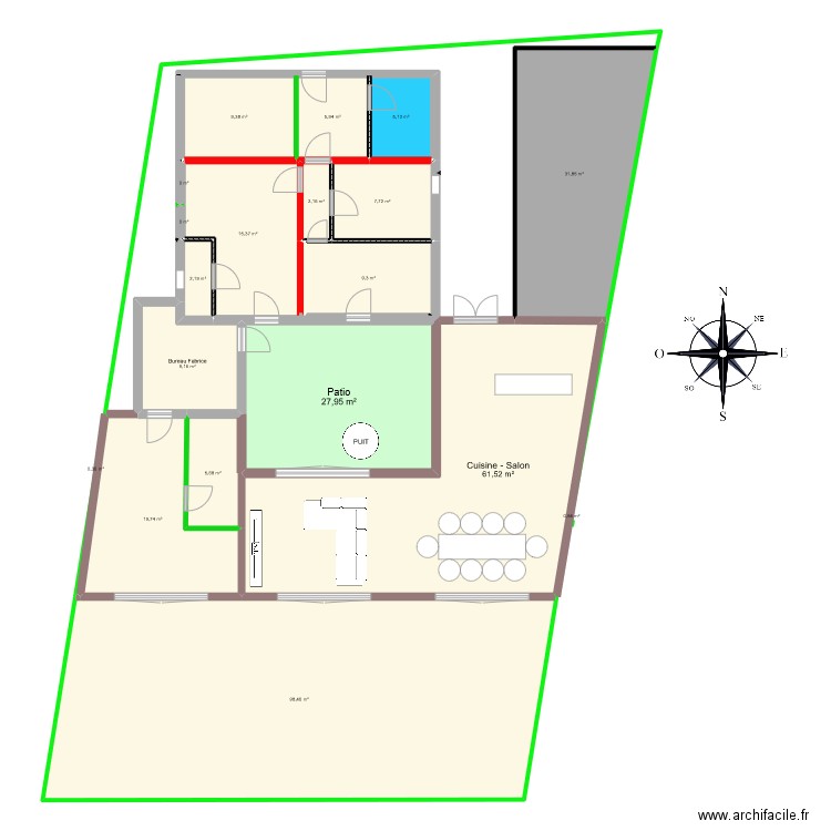 plan Fabrice v budget allegé. Plan de 0 pièce et 0 m2