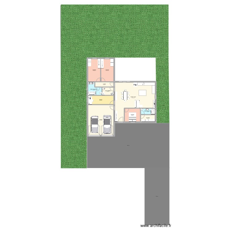 plan B. Plan de 11 pièces et 159 m2