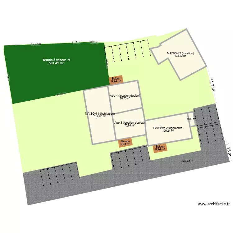Plan mairie. Plan de 12 pièces et 1061 m²