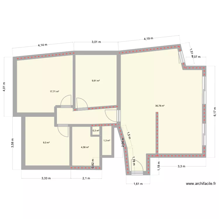 App 313 garibaldi. Plan de 7  et 80 m²