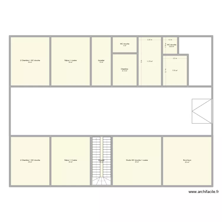 Projet. Plan de 13 et 184 m² Projet. Plan de 13 et 184 m²