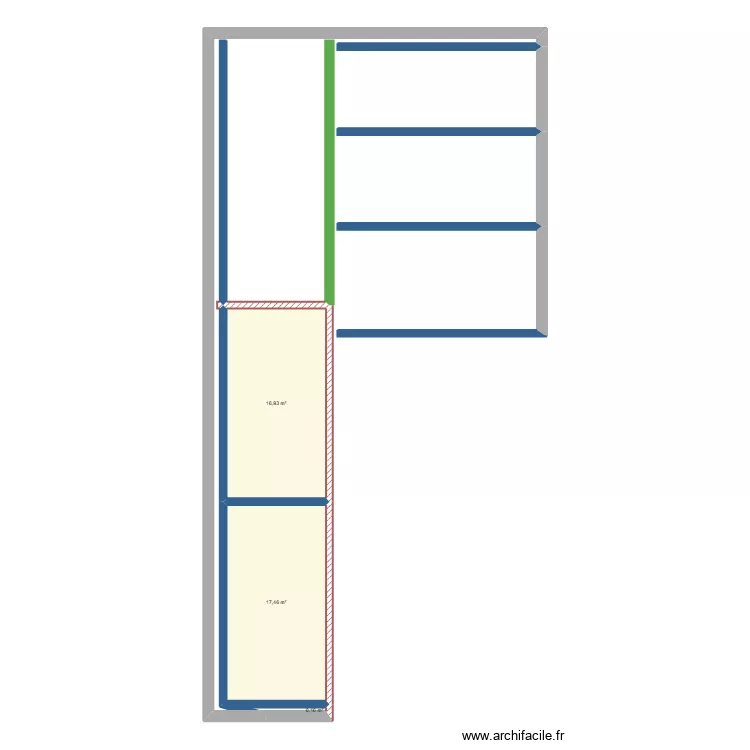 Plan Mezzanine Moto-Dépôt. Plan de 3 Pièces et 35 m² Plan Mezzanine Moto-Dépôt. Plan de 3 Pièces et 35 m²