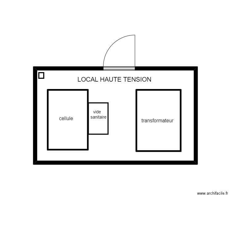 LOCAL HAUTE TENSION. Plan de 3 pièces et 15 m2