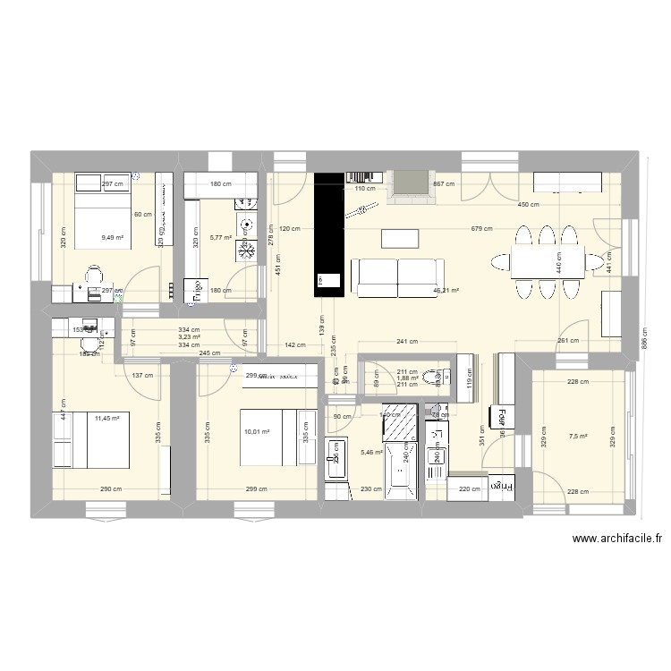MAISON AVEC MOBILIER. Plan de 0 pièce et 0 m2