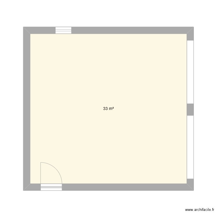 garage. Plan de 1 pièce et 33 m2