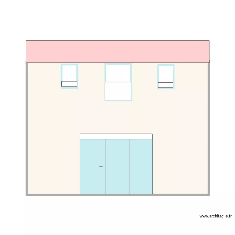 + 2 Projet Façade 3 fenêtres symetriques. Plan de 1 Pièce et 36 m² + 2 Projet Façade 3 fenêtres symetriques. Plan de 1 Pièce et 36 m²