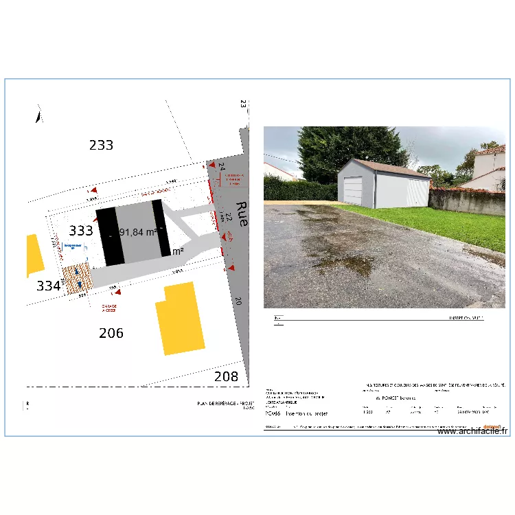 surface poncet. Plan de 