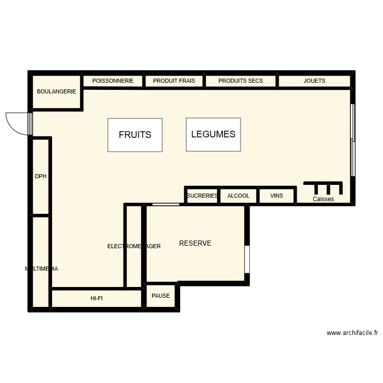 mon plan pizza. Plan de 15 pièces et 64 m2