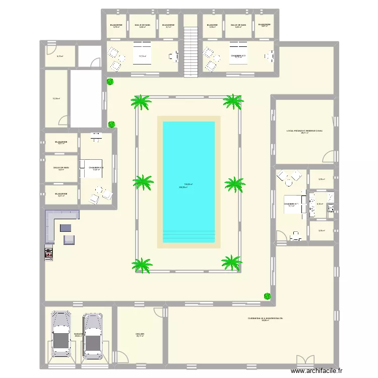 BOUZMOUR. Plan de 25  et 788 m²