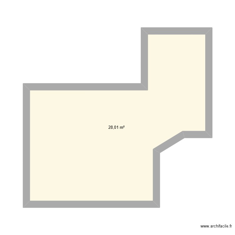 KBC. Plan de 1 pièce et 28 m2