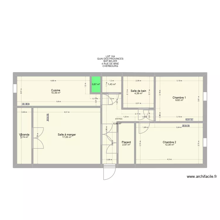 BAT BELIER LGT 104. Plan de 10 et 70 m² BAT BELIER LGT 104. Plan de 10 et 70 m²