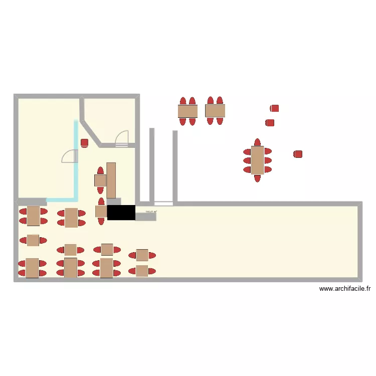 avec chocolaterie. Plan de 1 pièce et 144 m² avec chocolaterie. Plan de 1 pièce et 144 m²