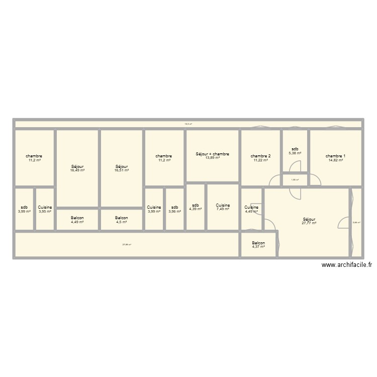 MPAKA 120 BBBP. Plan de 23 pièces et 219 m2