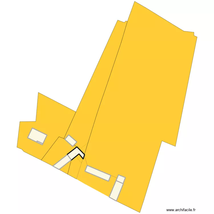 canny sur terrain apr&egrave;s  travaux. Plan de 