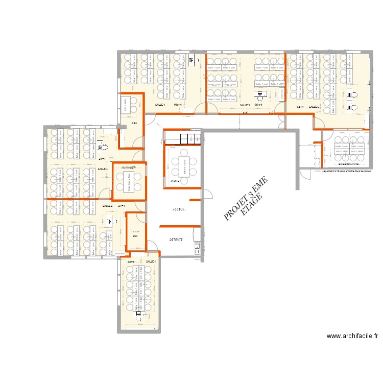 plan 3eme TABLEAU 250. Plan de 2 pièces et 228 m2