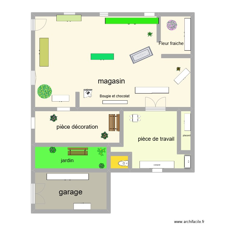 magasin. Plan de 0 pièce et 0 m2