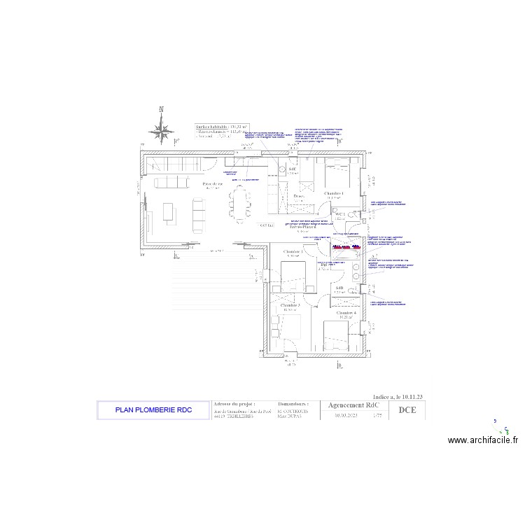 DUPAS PLAN PLOMB  RDC. Plan de 0 pièce et 0 m2