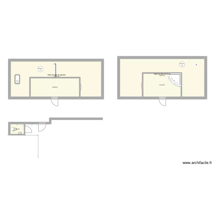 Am&eacute;nagement Popineau. Plan de 5 Pièces et 74 m²