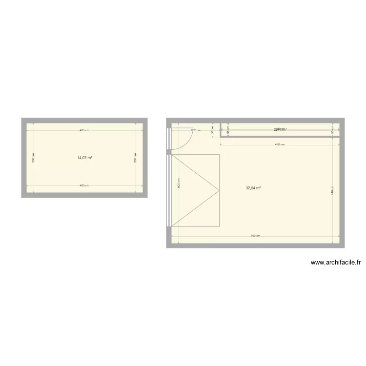 garage. Plan de 3  et 49 m²