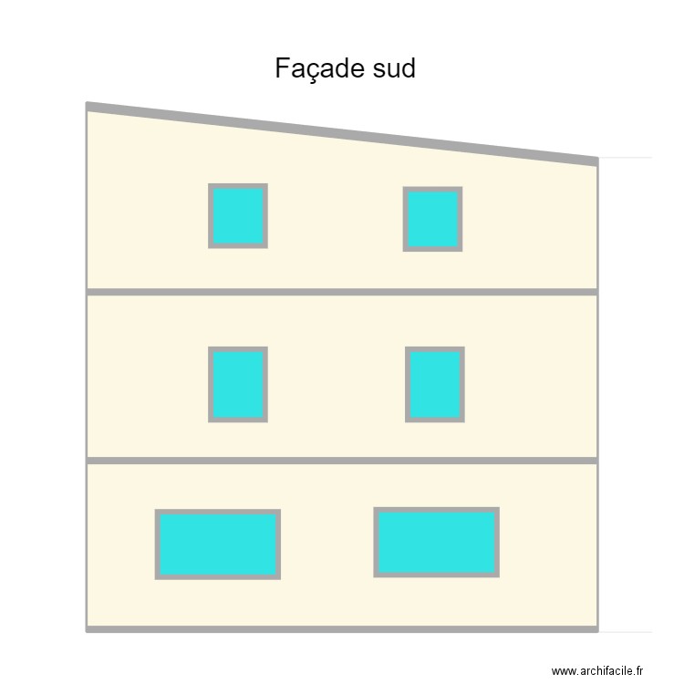 Brasseurs façade sud (avant). Plan de 3 pièces et 82 m2