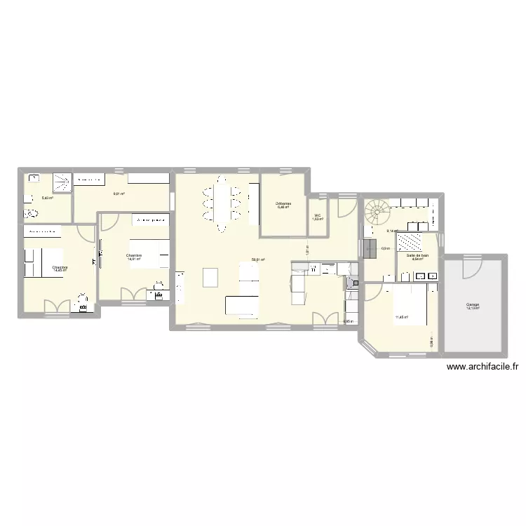 maison 17052026. Plan de 11  et 139 m²